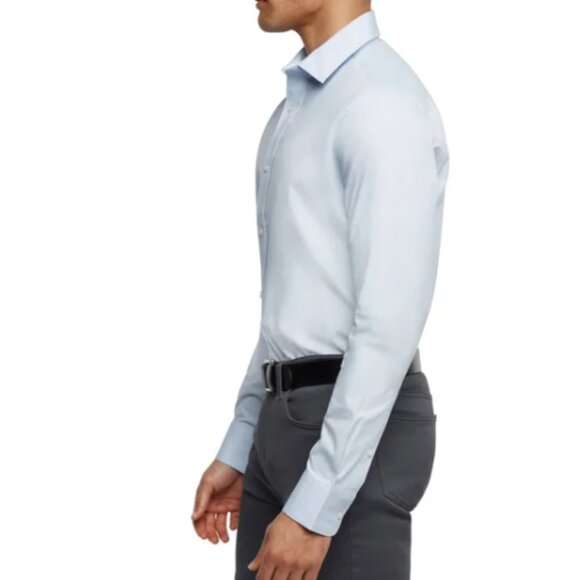 Banana Republic Men's Stretch Poplin Dress Shirt Slim Fit Blue Size L - Picture 8 of 15